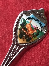 Travel Souvenir State 3.5&quot; Demitasse Collector Spoon - Pennsylvania Deer Jumping - £4.63 GBP