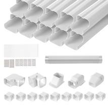 VEVOR Mini Split Line Set Cover 3-inch W 17.7Ft L, PVC Decorative Pipe L... - $75.04