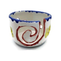 Handmade Ceramic Yarn Bowl For Knitting, Hand Painted Colorful Artisan P... - £54.56 GBP