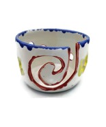 Handmade Ceramic Yarn Bowl For Knitting, Hand Painted Colorful Artisan P... - £55.27 GBP