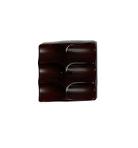 Red Square Ribbed Carved Bakelite Button - £11.88 GBP