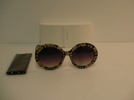 Womens PRADA New sunglasses black beige studded Baroque SPR29QSK authentic - £222.22 GBP