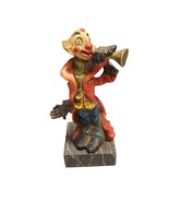 VTG Simonelli Fontanini Clown Depose Figure w/ Trumpet Resin Carrara Mar... - $523.23 MXN