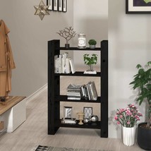 Book Cabinet/Room Divider Black 80x35x125 cm Solid Wood Pine - £54.73 GBP