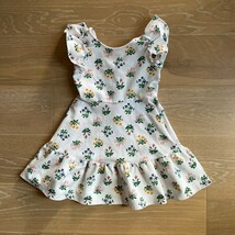 Janie &amp; Jack White Floral Ruffle Ponte Dress sz 8 - $24.99