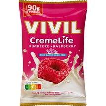 VIVIL Creme Life hard cream candies: RASPBERRY -1 bag /90g FREE SHIPPING - $13.80 CAD