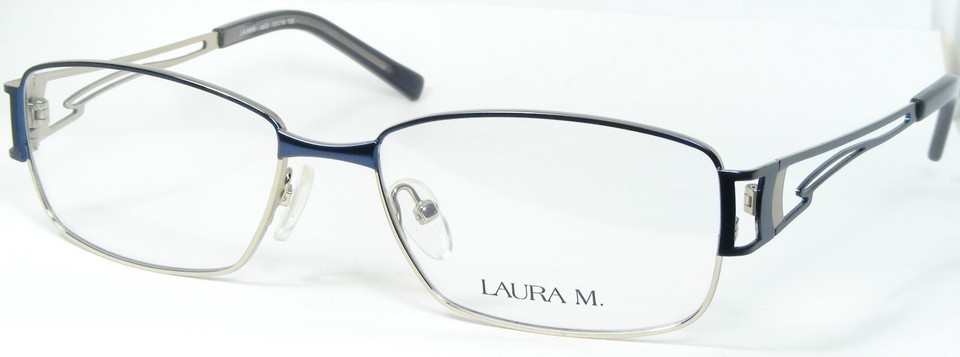 LAURA M.LAU4848 3 Bleu Argent Unique Lunettes Métal Cadre 55-16-135mm - $56.51