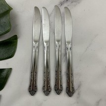 Utica Vintage Saranac Floral Flatware Modern Butter Knife Lot of 4 Stain... - $15.83