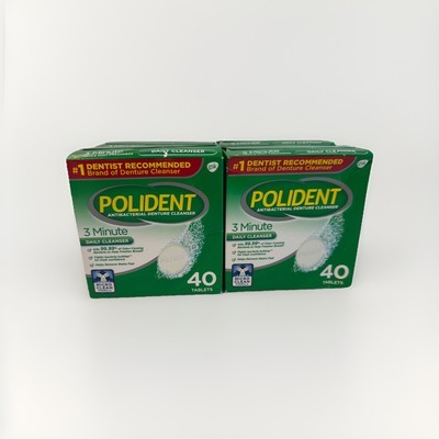 4 Packs Polident Antibacterial Denture Cleanser (40 Each Total 160) Expired - $23.75