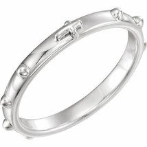 NEW 2.5 mm ROSARY RING REAL SOLID .925 STERLING SILVER SIZE 8 - £60.84 GBP