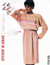 Misses' Pullover DRESS Vintage 1985 McCall's Pattern 2063 Sizes 12-14-16 UNCUT - $12.00
