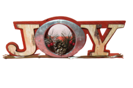 Hand Made Christmas Joy Sign Wood Free Standing Sign 15&quot;L x 6&quot; - £11.86 GBP