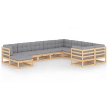  Garden Lounge Set Natural wood with grey cushions - $25,664.85 MXN