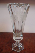 Fostoria Glass Vase 8&quot; tall Canadian Coin Centennial Vase c1967 [130K] - $38.60