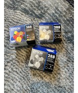 Epson 288 Black &amp; 288 Color Ink Cartridges Lot Of 3 - $34.65