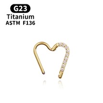 G23 Titanium Trendy Woman Jewelry Nose Ring Silver Color Gold  Color Nose Pierci - £11.17 GBP