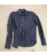 American Eagle Blue Striped Button Down Shirt Athletic S - £6.51 GBP