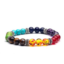 Shion all natural stone beads 7 chakra bracelets for women men yoga buddha player 18 cm thumb200