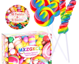 Big Size! 24 Pack Twisty Lollipop, Swirl Lollipop, Rainbow Twist and Swi... - $29.77