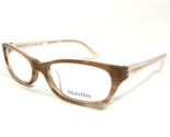 Valentino Eyeglasses Frames V2618 772 Brown Horn Nude Cat Eye Full Rim 5... - $112.18