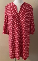 Jude Connally Kerry Dress Red Tulip Print 3/4 Ruffle Sleeve Size M Jude Cloth - $44.43