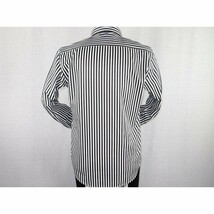 Men Makrom Shirt Cotton Blend wrinkle less Long Sleeves Stripe 6487 Black white image 2