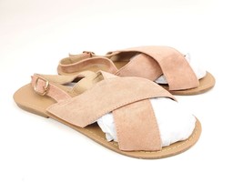 Glamorous Blush Cross Over Flat Sandals Size UK 7 US 8 - $13.96