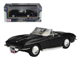 1967 Chevrolet Corvette Convertible Black 1/24 Diecast Model Car by Motormax - £33.35 GBP