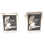 Cuff Links Sterling 925 Mallards Copyright Marked F &amp; S Pivot Mechanism ... - $60.60 CAD