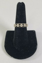 925 Sterling Silver Pave CZ Gold Plated Thin Band Ring Size 8 - £38.93 GBP
