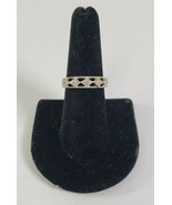 925 Sterling Silver Pave CZ Gold Plated Thin Band Ring Size 8 - £37.35 GBP