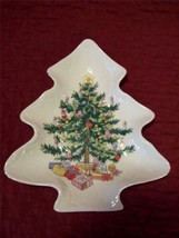 Lefton Hand Painted Christmas Tree China Candy Dish Excellent Preowned Condition - £4.54 GBP