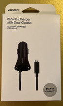 Verizon Vehicle Charger with Dual Output Universal For Micro USB With LE... - $176.70 MXN