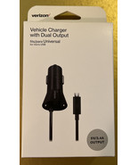 Verizon Vehicle Charger with Dual Output Universal For Micro USB With LE... - £7.44 GBP