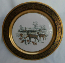 PICKARD WHITE TAIL DEER GOLD FILIGREE TRIM SIGNED LOCKHART PLATE COLLECT... - $87.11