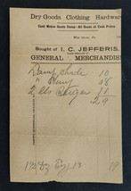 1890s Antique I C Jefferis General Merch Store West Grove Pa Billhead Receipt - £37.77 GBP