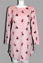 Ellen Degeneres Christmas Dogs &quot;love&quot; Pink Velour L/S Nightshirt Wm&#39;s NWT $60 - £29.50 GBP