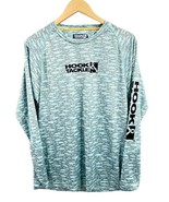 Hook &amp; Tackle UPF 50+ Mens M Blue Gray Fish Print Sun Protection Fishing... - $421.58 MXN
