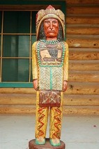 4&#39; Cigar Store Indian Chief 4 ft Wooden Sculpture by Native Amer Frank Gallagher - £793.02 GBP