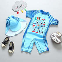 Cute Robot One-piece Sunscreen Quick-drying Children&#39;s Swimsuit Suit - $35.93
