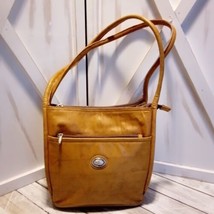 Paolo Piccolo italia Tan Leather Handbag 8.5&quot;H x 8&quot;W x 5.5&quot;D Shoulder St... - £10.24 GBP