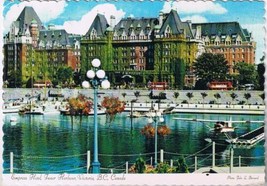 British Columbia Postcard Victoria Empress Hotel Inner Harbour - £2.36 GBP