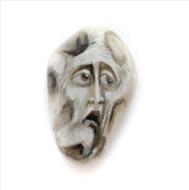 Original Art Hand Painted Miniature Stone Rock Singing Water Spirit Face 1 1/4&quot; - £8.91 GBP