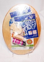 Arts &amp; Crafts Kit - Plaid Folk Art - Stencils, 16&quot; Wood Oval, Paint, Pat... - £20.32 GBP