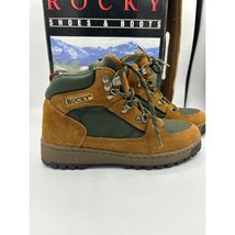 Rocky Boots Brown Suede Green Lace Up Hiking Outdoor women&#39;s size 7 Box RB 2607 - £30.95 GBP