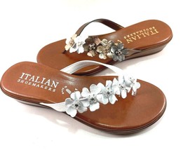 Italian Shoemakers Emina Slip On Thong Low Wedge Sandal Choose Sz/Color - $49.00