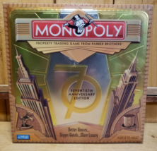 Monopoly 70th Anniversary Edition Gold Package Metal Tin 2005 New Open Box READ - £31.54 GBP