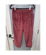 Madewell Red Velour Lounge Pants Size S Soft Pull-On Relaxed Fit Tapered... - $539.40 MXN