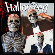 3D Skeleton Halloween Scary Mask Skull Full Head Cosplay Costume Horror Prop US - £27.25 GBP