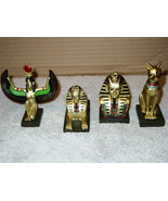 EGYPTIAN ISIS SPHINX KING TUT AND BASTET CAT SET (SET OF 4) - £23.35 GBP